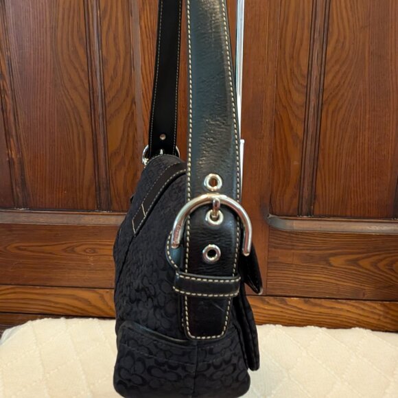 Coach 1444 Small Vintage Black Soho Flap Y2K Signature C Canvas Shoulder/Tote - Picture 4 of 13